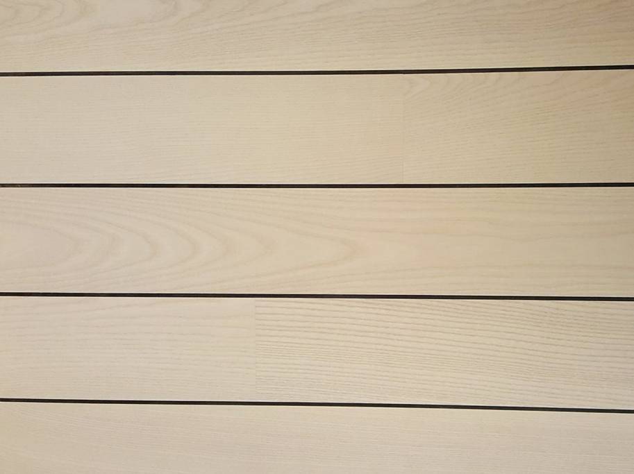 Skibsplank - Ask Prima med hvid matlak - Bredde 145 mm