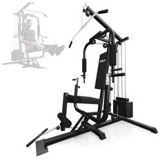 Multi-gym - justerbar, lat pull-down, sommerfugl, leg curl, arm curl, roning, til hjemmet, 40 kg vægte