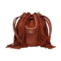 Valentino Garavani, Väska, Dam, ONE Size, Läder, Stud Fringe Bucket Bag