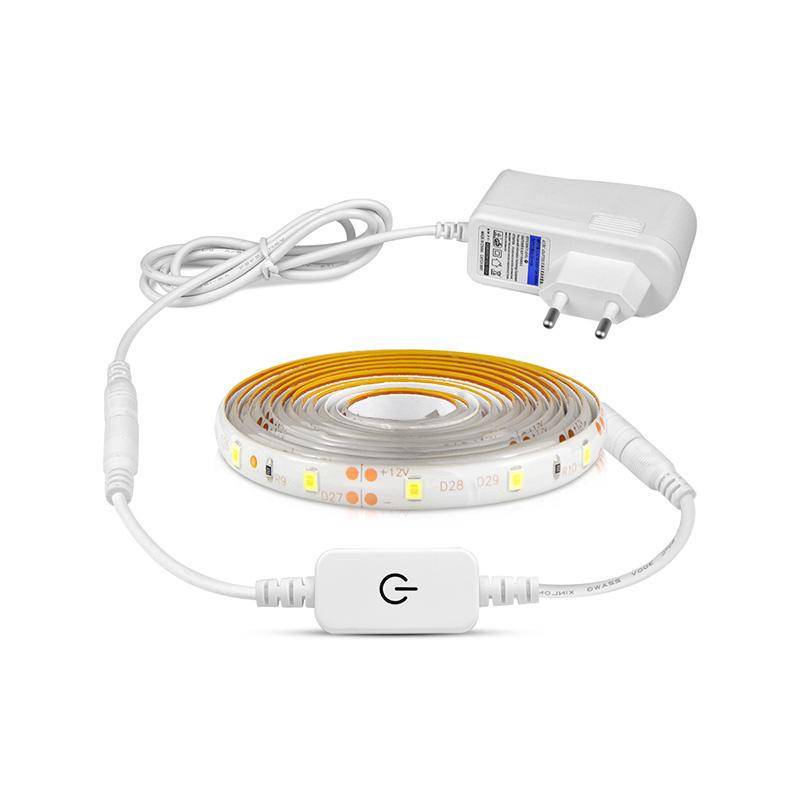 Dimbar LED Strip Light Touch Sensor Switch LED Underskåpsljus 1M 2M 3M 4M 5M LED Garderobslampa Köksbelysning EU-kontakt varmvit färg