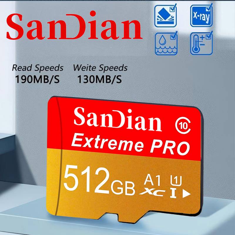 Memory Card 512GB 256GB 128GB 32GB High-Speed Micro TF SD Card V60 SD Cards TF Cards Temperature Proof for Tablet/Phone/Body Cam