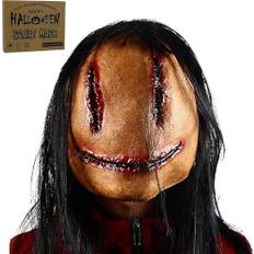 SelfTek Läskig halloweenmask med hår för vuxna, skräck djävulsmask, kvinnlig spökmask, latex, andas, realistisk skrämmande mask för halloween
