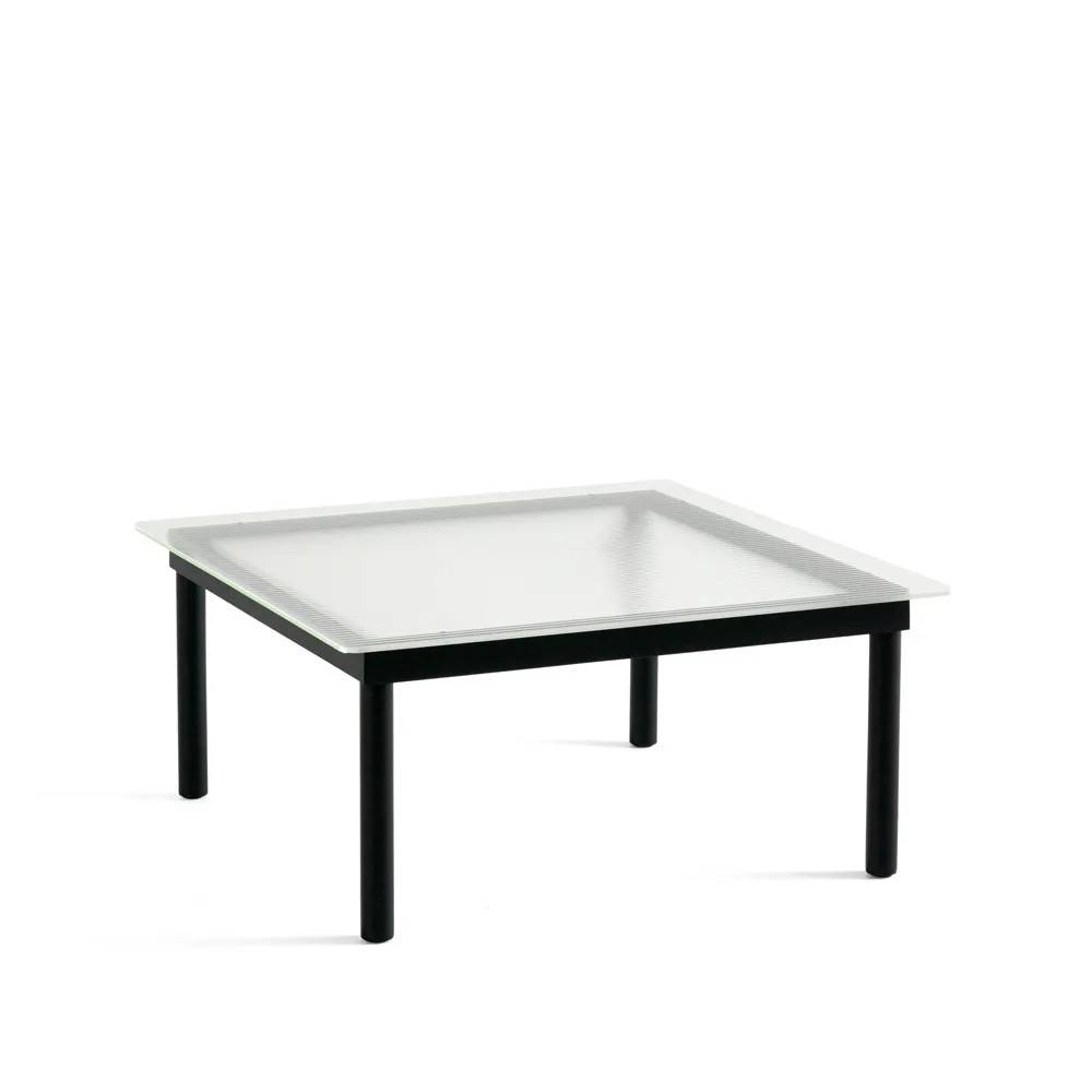 HAY Kofi soffbord Black oak-ribbed glass, 80 cm - Svart