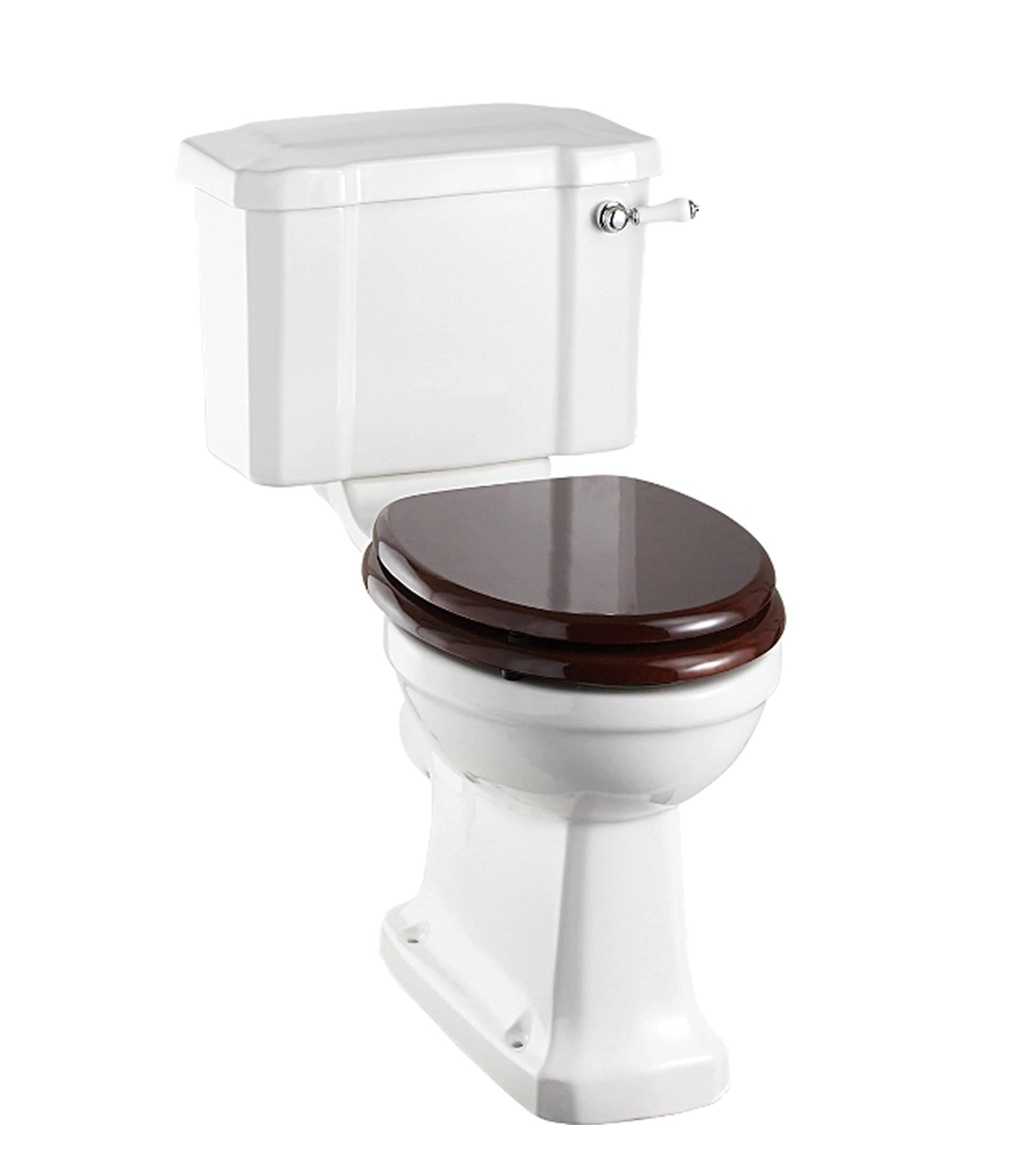 WC - Burlington gulvstående toilet, smal cisterne og sæde - Eg