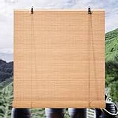 X1NGFU Naturlig bambupersienner, andningsbar bambugardin, romerska rullgardiner, trärullgardin för fönsterdörrar, anpassningsbar storlek, bredd x höjd (130 cm x 150 cm)