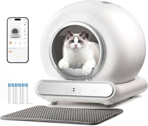 Självrensande kattlåda 65L XXL med jonluktborttagning och säkerhetsskydd