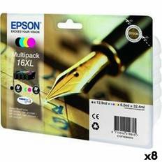 Højkvalitets Epson DURABRITE ULTRA blækpatron - Nº16XL Sort/Cyan/Magenta/Gul (8 enheder)