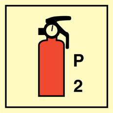 Portable fire extinguishers P 2 150 x 150 mm
