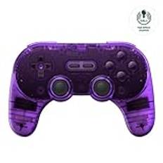 AKNES 8Bitdo Pro 2 Bluetooth Controller, Hall Effect Joystick, Pro Controller Kompatibel med Switch, Apple, Windows, Steam Deck, Android och Raspberry Pi (Lila)