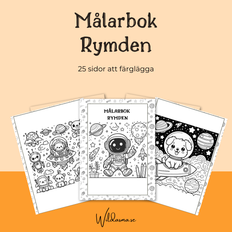 Målarbok Rymden - 25 sidor