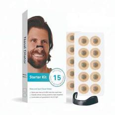 Sömnhjälpmedel Nasal Dilator Strips Set - Förbättrat syreflöde för bättre sömn, hudvänliga anti-svett nässkydd, snarklösning kit med 4 storlekar, inge - vit fyrkant (En-Storlek)