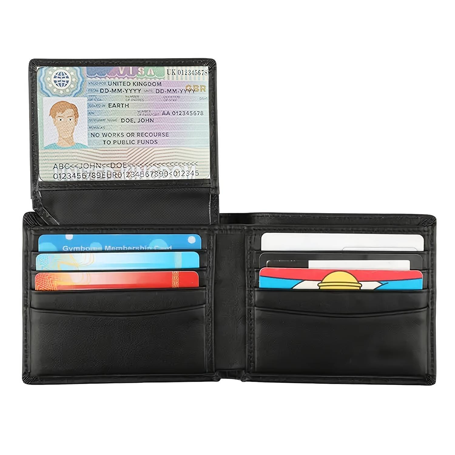 TEMU 1pc Men's Faux Leather Business Bifold Wallet, Rfid Blocking And 2 Id Windows Men's Wallets, Card Cases And Money Organizers Wallet For Men