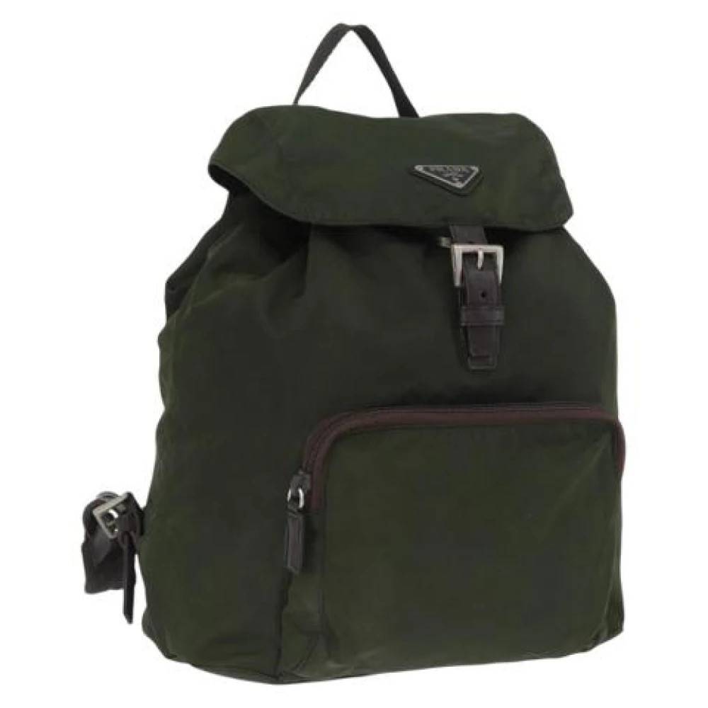 Prada Vintage Pre-owned Vintage Rygsæk - Vintage - Dame - Grøn - ONE SIZE - Uld