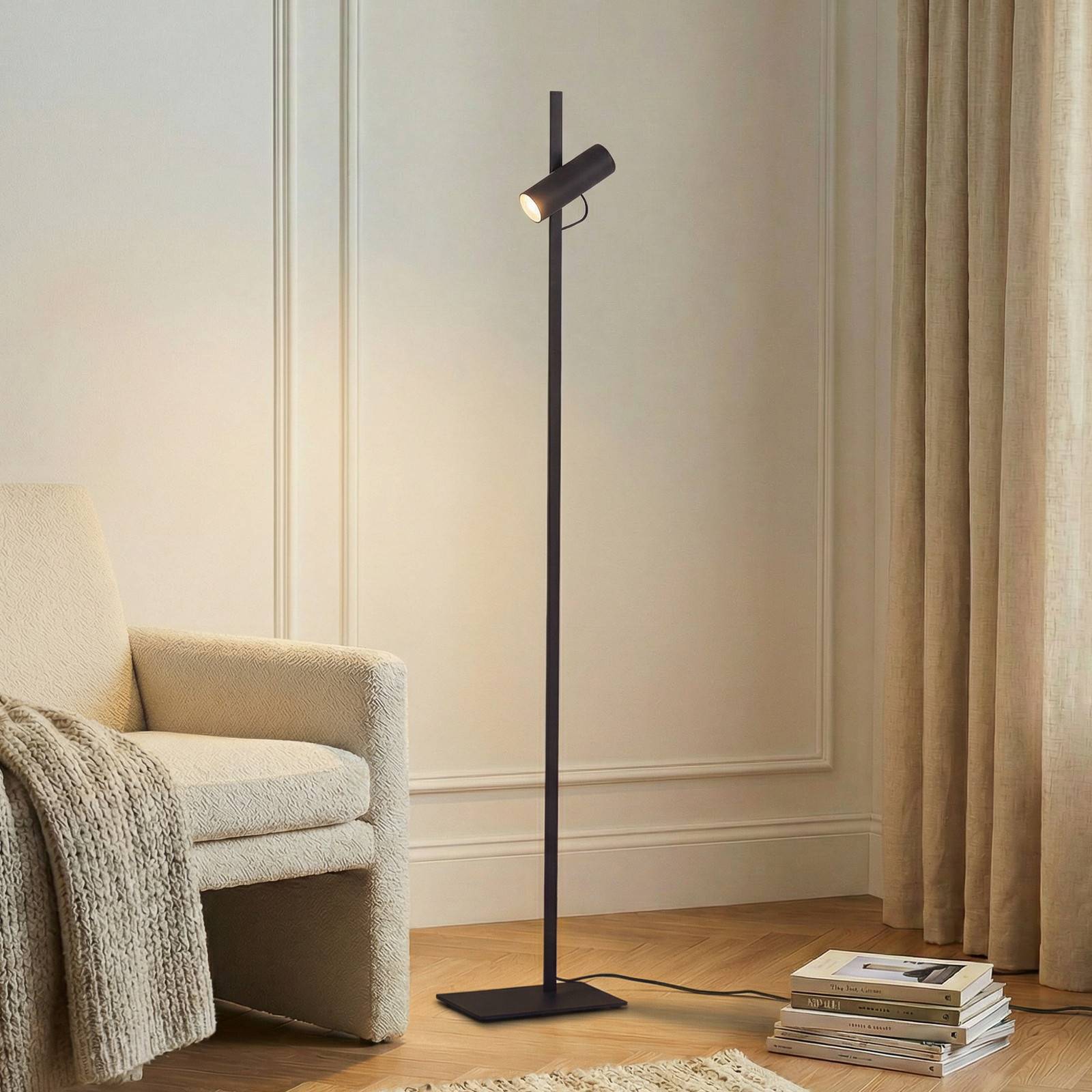 Gulvlampe Lucande, Lysias, Sort, Spisestue, Metal