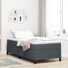 vidaXL Sängram Mörkgrå 90x200 cm Kordtyg