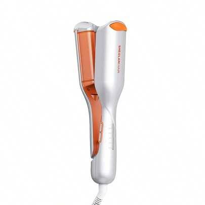 Beach Babe Hair Waver,Ionic Hair Waver,Waver locktång, 2 fat hårpressare med anti-skållning, 50 miljoner joner & 10 min snabbvåg, smart timer & juster - Silver (19mm)