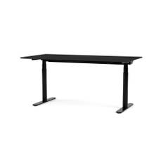 Montana Office HiLow2 skrivebord 140x80 cm  - Linoleum black/black stel/kabelgennemføring Udstillingsmodel 17 2022