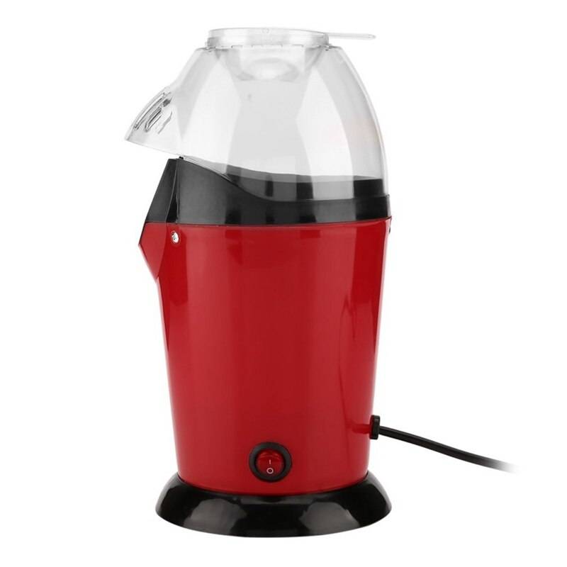 Bärbar elektrisk popcorn maker hem rund / kvadratisk luft popcorn tillverkningsmaskin kök skrivbord mini diy majs maker 1200w