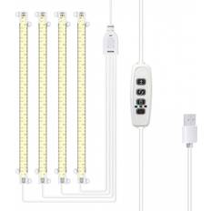 LED Plant Grow lights - Fullspektrum LED-ljus med Timerfunktion för inomhusodling, 4st LED-Lister, 33cm