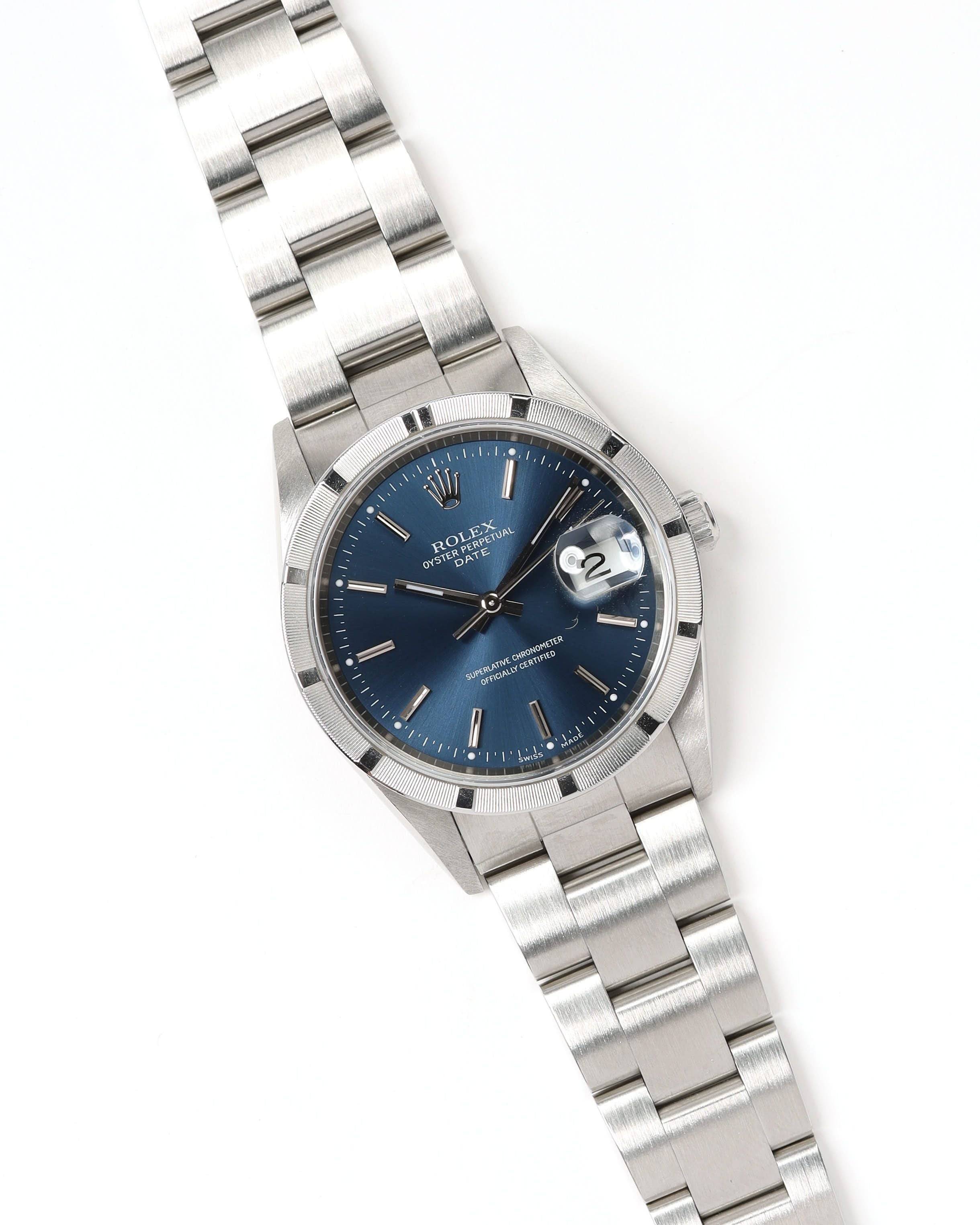Rolex Oyster Perpetual Date 34mm 1999 Watch - Blue - One Size
