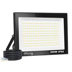 Jefedana 300W utomhus LED-spotlight 30000LM IP66 vattentät utomhus LED-strålkastare superljus utomhusbelysning kall vit (6000k) LED-spotsäkerhet för arenor, fabriker, parkering, garage, trädgård