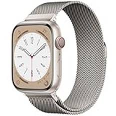 Original Naturligt Milanesisk loop kompatibel med Apple Watch Armband 49mm 46mm 45mm 44mm 42mm 41mm 40mm 38mm, Rostfritt Stål Ersättningsband för iWatch Ultra/Ultra 2, SE, Serie 10 9 8 7 6 5 4 3 2 1