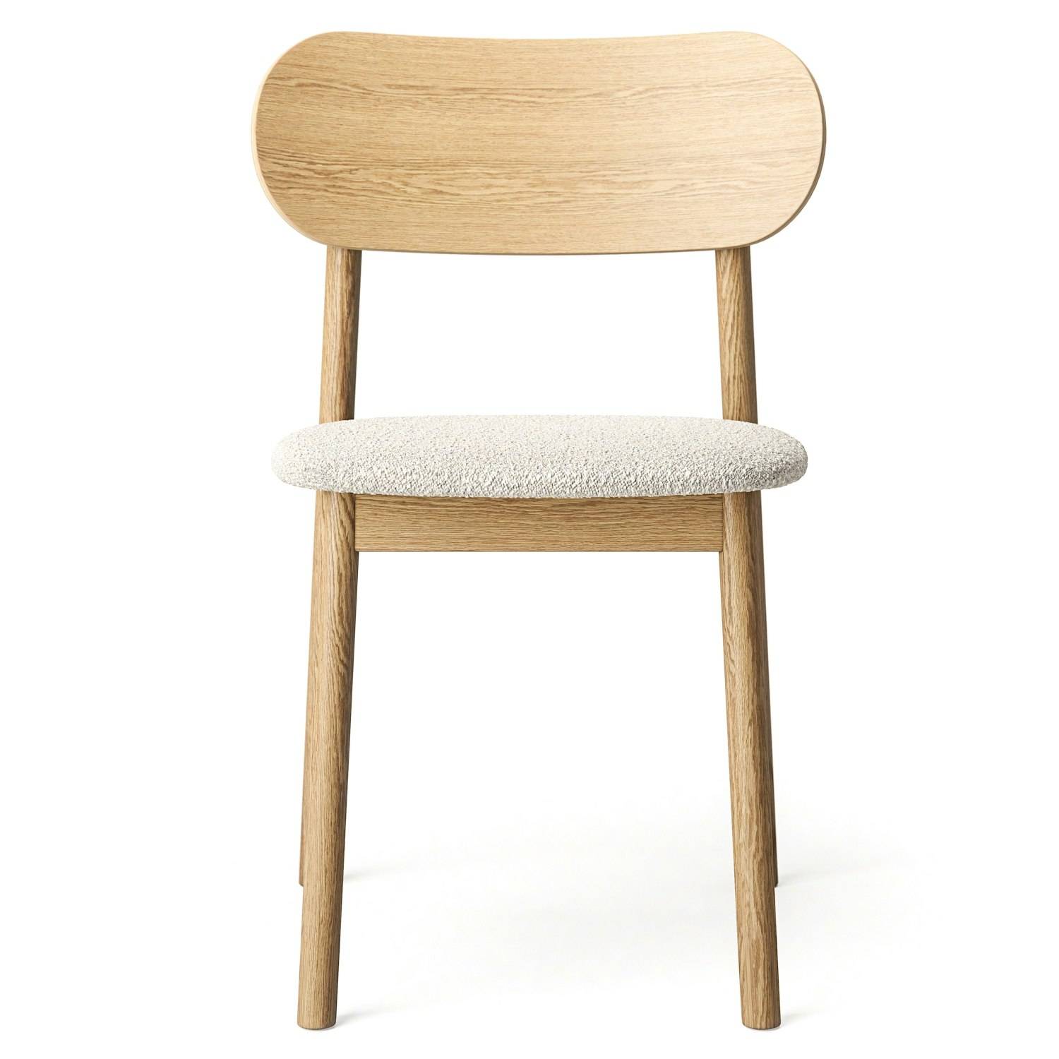 Decotique Elephant Stol Naturligt Egetræ / Hvidt Bouclé - Stole Massiv Eg White Bouclé - 375905-375895.