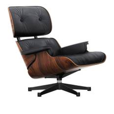 Vitra - Lounge Chair, Cherry, Polished/Sides black, Leather Premium F Chocolate - Drejelænestole - Charles & Ray Eames - Brun - Metal/Træ