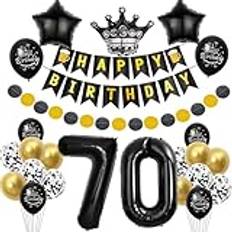 Deko 70. Födelsedag man ballong 70 födelsedag kvinnor dekoration present till 70. Födelsedag man svart guld födelsedagsdekoration 70 år kvinna födelsedagsdekoration ballong 70 födelsedag dekoration