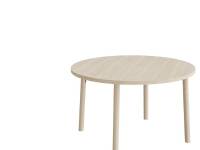 (ComputerSalg) Bord Add Wood 590, Ø 900 mm, højde 720 mm, hvidpigmenteret eg laminat på massivt træben