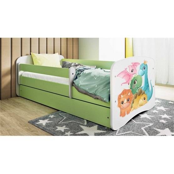 Kocot Kids Barnsäng - Babydreams Grön - Små Dinosaurier 140x70 Cm