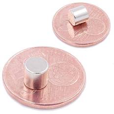 Brudazon | 10 minidolmagneter 6 x 6 mm | N52 starkaste nivå – neodymmagneter superstark | kraftmagnet för modelltillverkning, foto, whiteboard, kylskåp, hantverk | liten, rund och extra stark