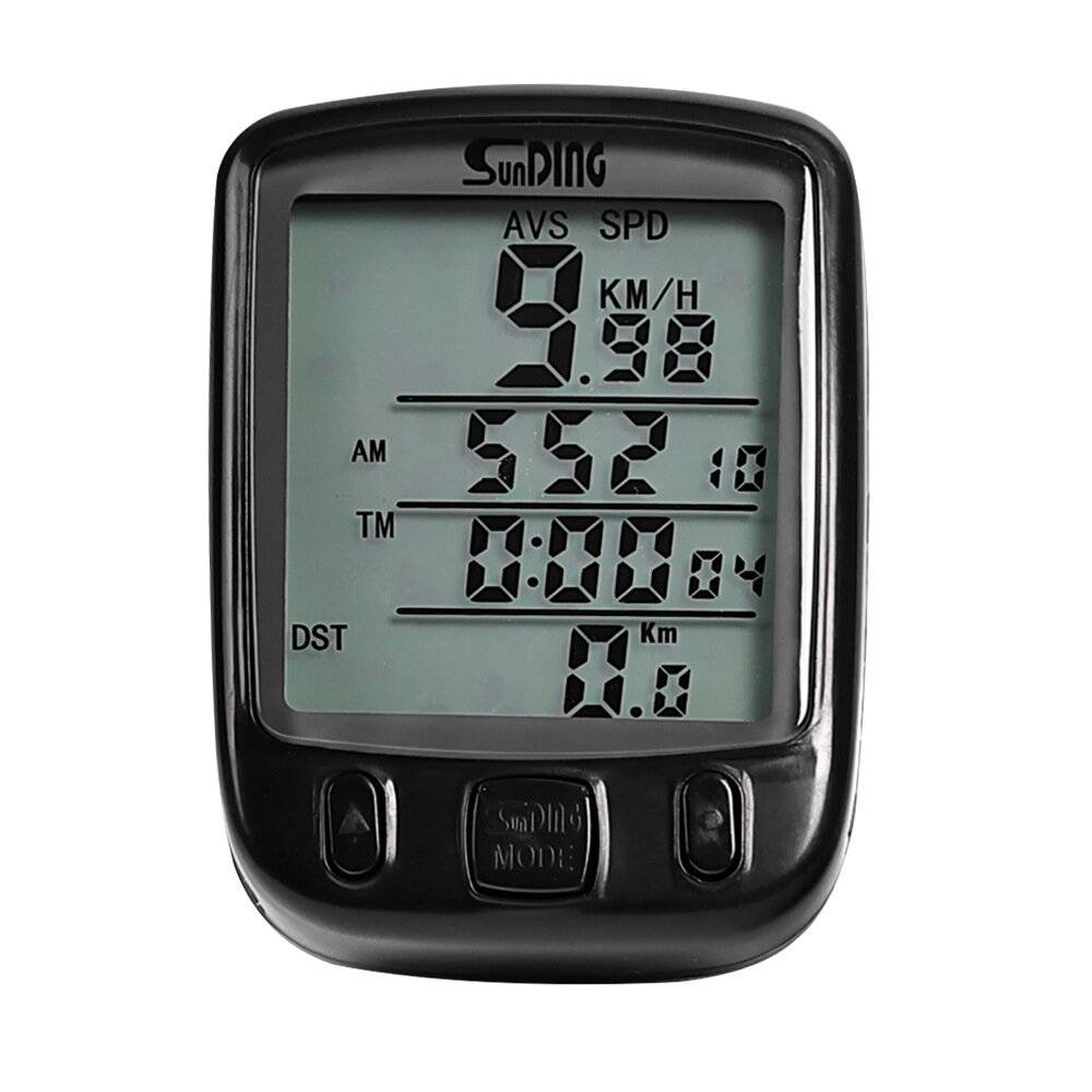 Vattentät LCD-display cykel dator odometer hastighetsmätare med grön bakgrundsbelysning