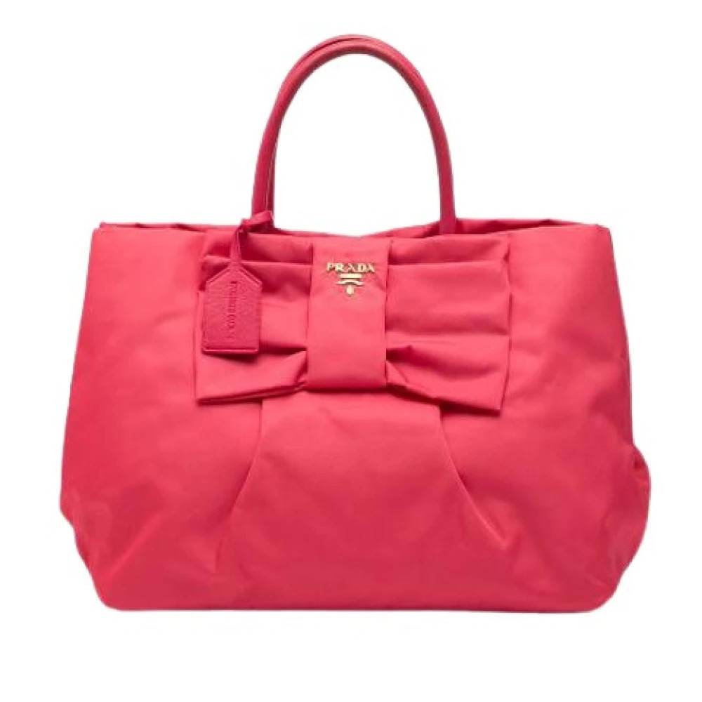 Prada Vintage Pre-owned Nylon Tote - Vintage - Dame - Lyserød - ONE SIZE - Nylon