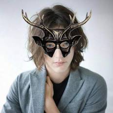 1pc Holiday Party Costume Mask, Animal Mask, Stage Performance Prop Mask, Deer Horn Mask Costume For Masquerade Ball, Carnival - Multicolor - one-size