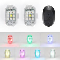 Weinsamkeit Vinsamhet strobe drönarlampa, 7 färger LED drönare blixt med fjärrkontroll drönare blixt USB-laddning drönare antikollisionsljus LED flygplan blixt för motorcykel RC-bil RC-båt drönare