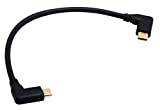 zdyCGTime typ c 3.1 förlängningskabel 90 grader USB 3.1 typ C hane till hane Gen 2 (10 Gbps) anslutningskabel, stöd, data, ljud, videokabel (20 cm, M/M)