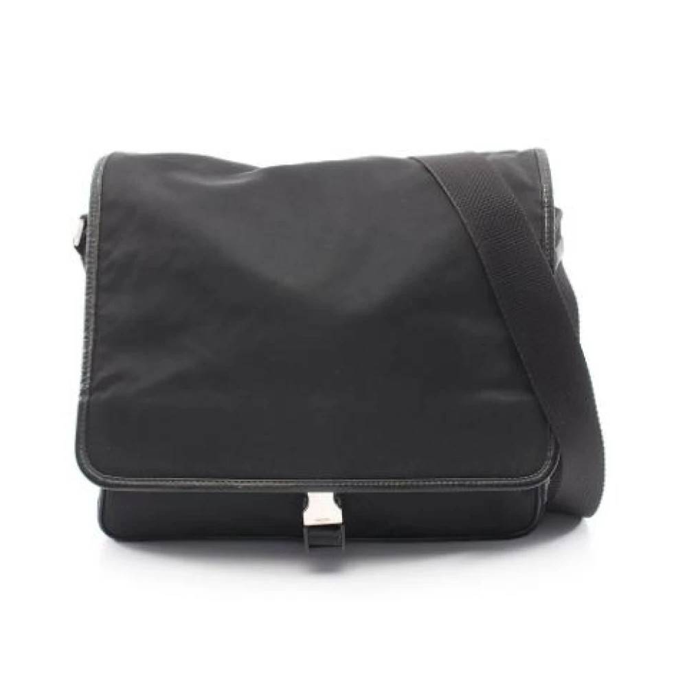 Prada Vintage Pre-owned Vintage Nylon Messenger Shoulder Bag - Vintage - Dame - Sort - ONE SIZE - Uld