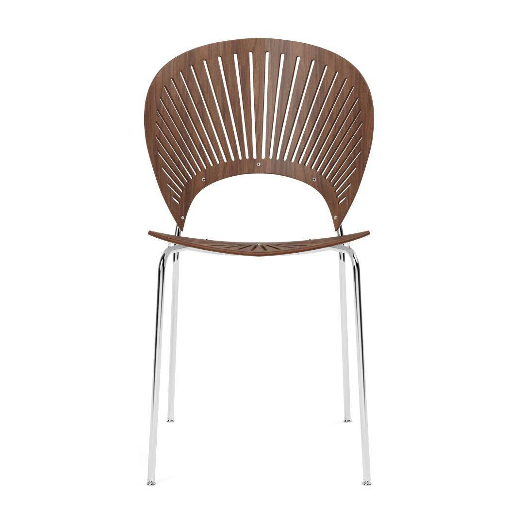 Fredericia Furniture Trinidad Stol Walnut Lacquer & Chrome