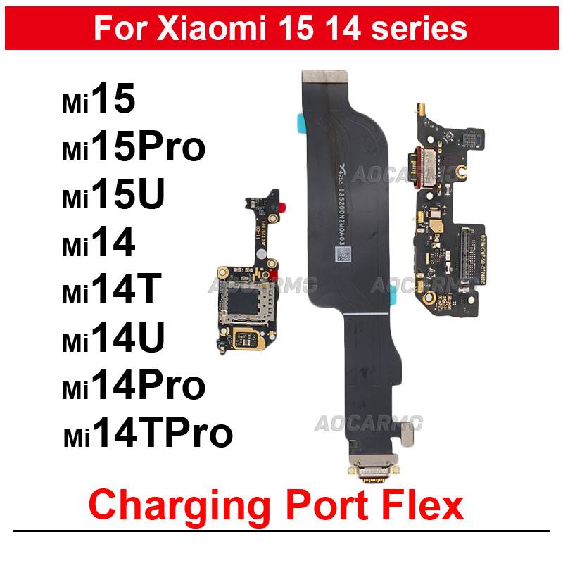 Charging Dock Charger Port Connection Main Board Flex Cable Repair Parts For Xiaomi 14T Pro 15 14 14Pro 14U Replacement