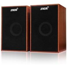 Usb trådbundna träkombinationshögtalare datorhögtalare bas stereo musikspelare subwoofer ljudbox för stationär bärbar surfplatta