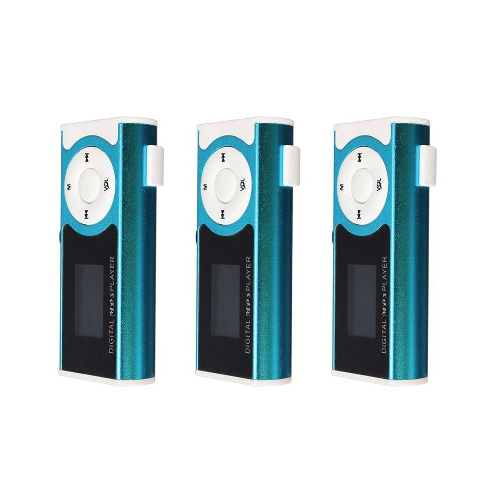 3X USB Clip Player MP3 Player LCD Screen 16GB TF Card