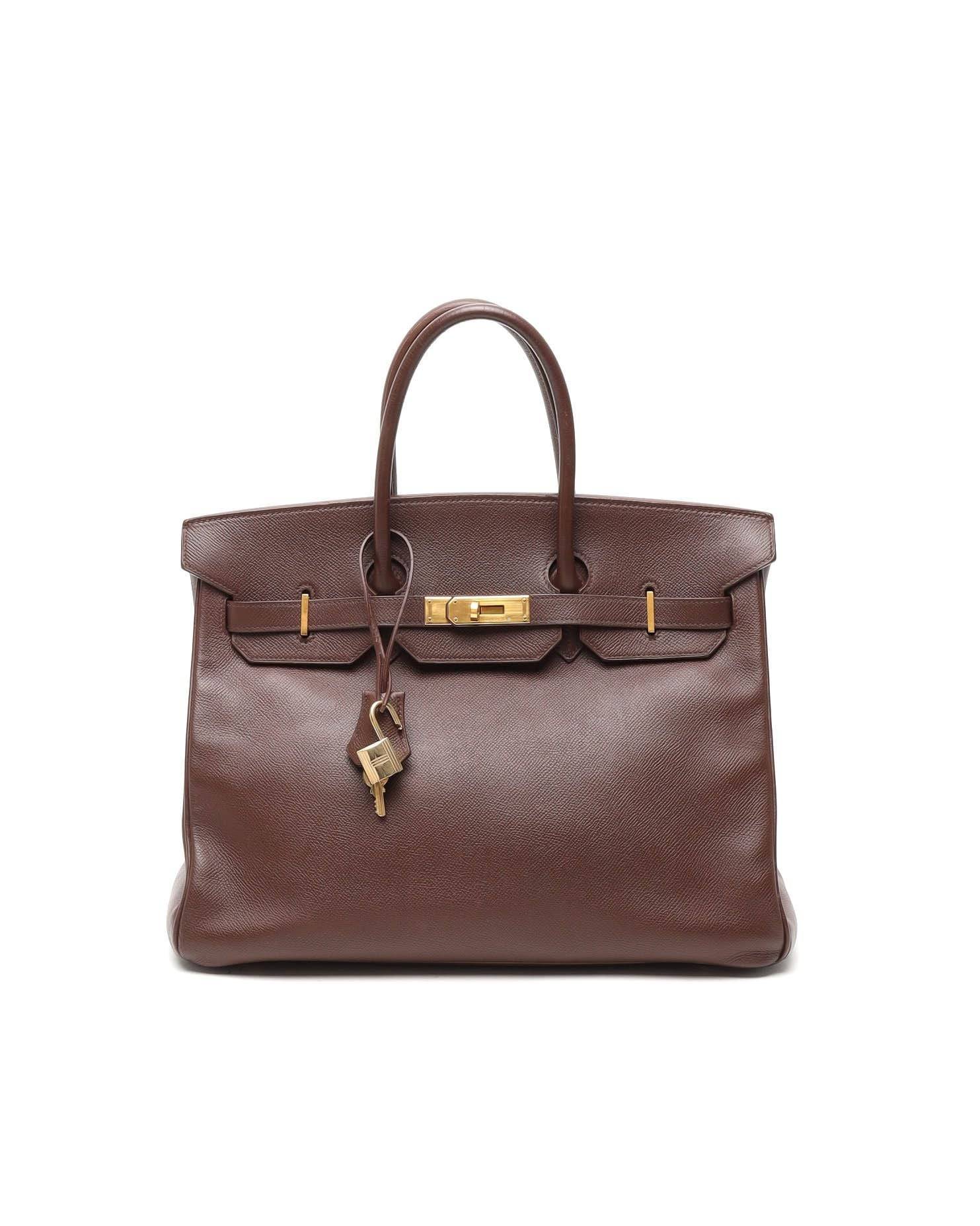 Hermès Birkin 35 Courchevel Chocolat Bag - Brown - One Size