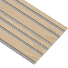 I-Wood Medio+ Mixed akustikpanel, hvid olieret, grå filt og lys kerne, egefiner, 16 x 300 x 2780 mm