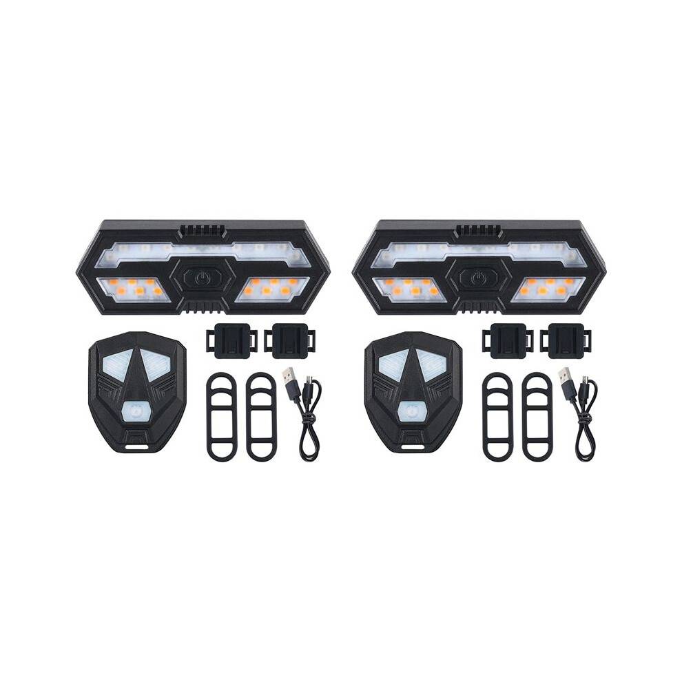 2X New Bike Turn Signals Remote Control Bicycle Direction Indicator MTB LED Rear Light Cycling Taillight with Horn