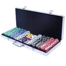 Pokerset pokerfodral 500 laserchips aluminiumfodral pokerfodral i aluminium + tyg + 2 pokerdäck
