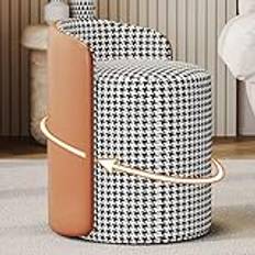 Modern 360° roterande sminkstol sminkstol låg pall för vardagsrum sovrum entré elegant PU+tyg material