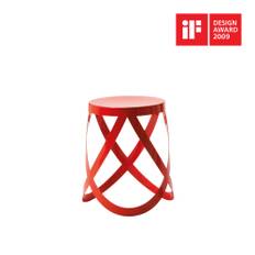 Cappellini - Ribbon Lacquered Low Stool, Metal Plate Structure, 4RO Matt Lacquer Red (RAL 3020) Finish - Taburetter - Nendo - RØD - Metal