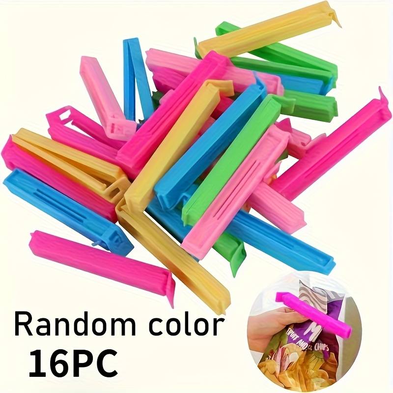 TEMU 16pcs/26pcs Random Color Plastic Food Bag Clips, Reusable Sealing Clips, Moisture-proof, Dust-proof, Fresh-keeping Kitchen Storage Box And Storage Additions