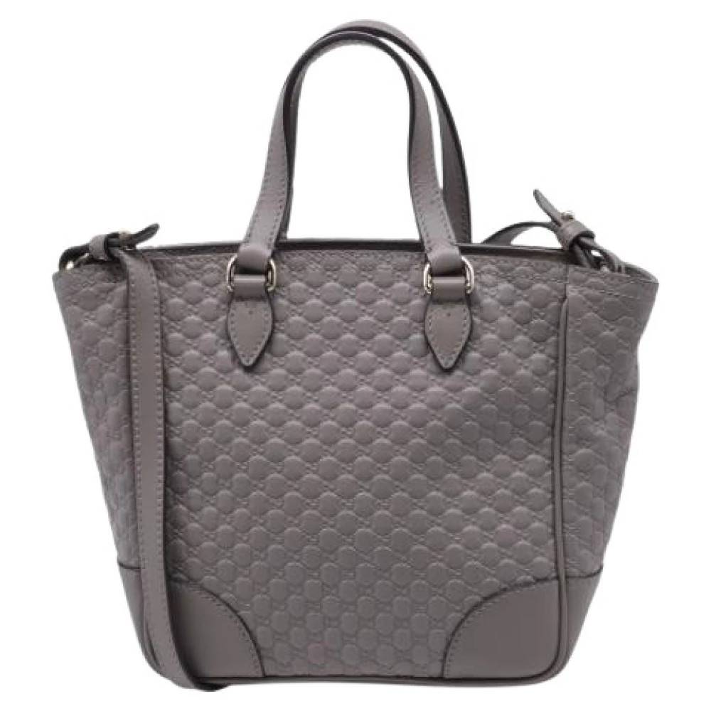 Gucci Vintage Pre-owned Small Bree Micro Guccissima Top Handle Tote Bag - Vintage - Dame - Grå - ONE SIZE - Uld